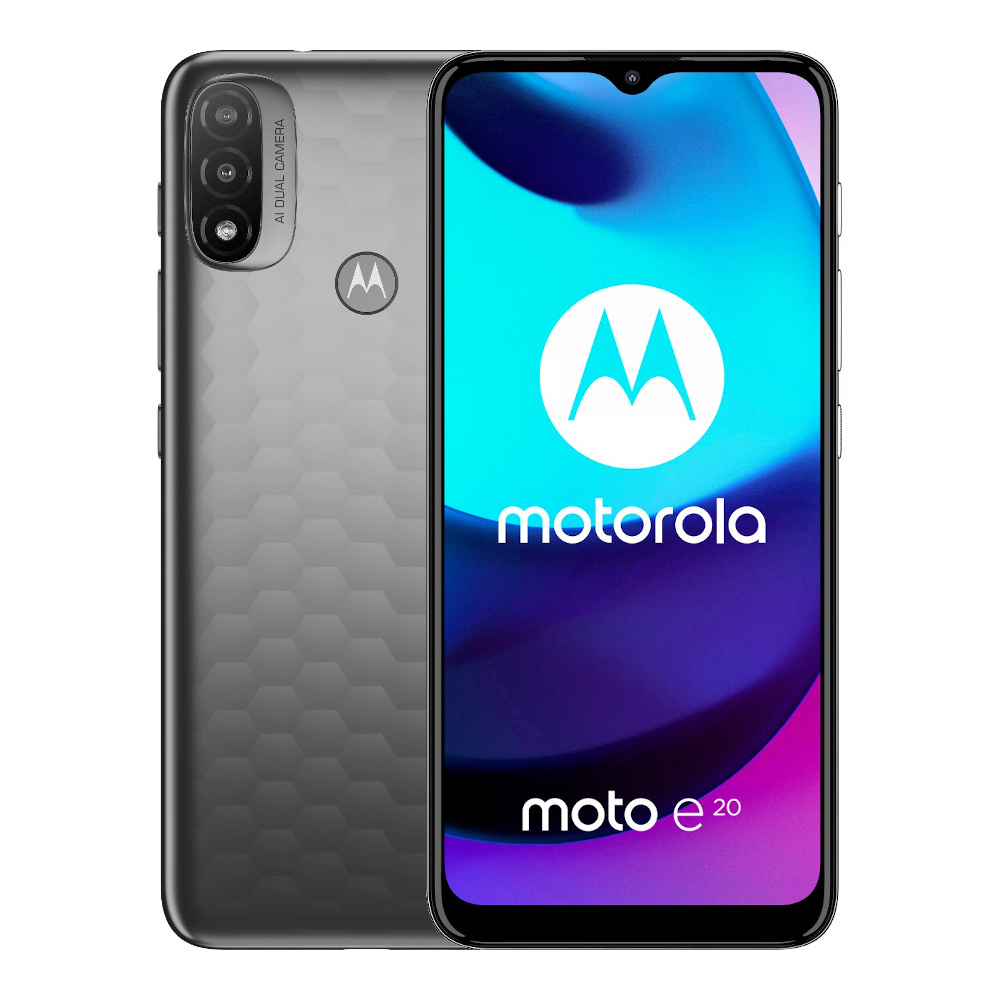 Motorola Moto E20 2/32GB Dual Sim Szary | DARMOWA DOSTAWA | 14 dni na zwrot bez podania przyczyny, FVAT 23%