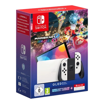 Konsola Nintendo Switch OLED Biała + Mario Kart 8 Deluxe + Nintendo Switch Online 12 miesięcy