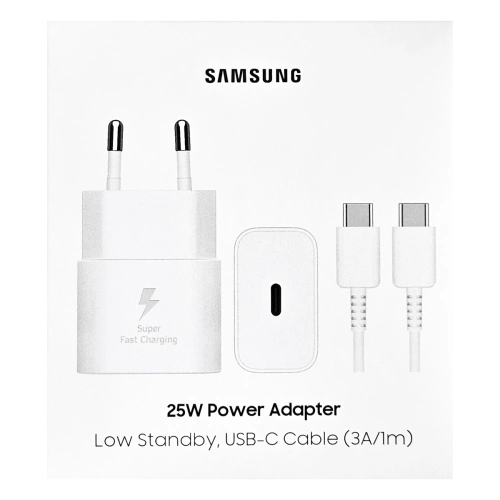 Ładowarka Samsung 25W EP-T2510XW + Kabel USB-C Biała