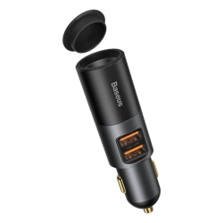 Ładowarka Samochodowa Baseus Share Together 2x USB + 12V 120W Czarna
