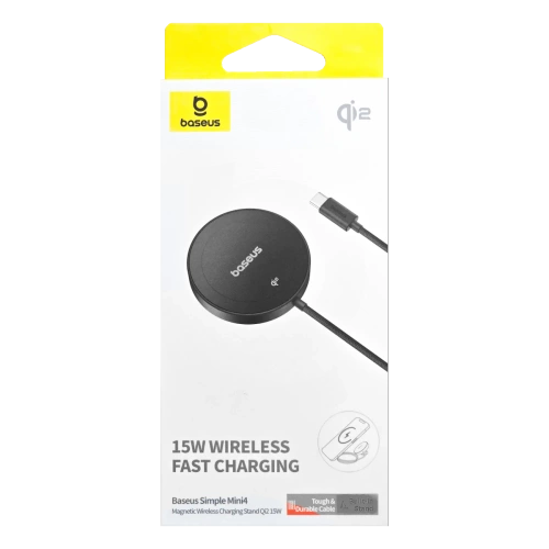 Ładowarka Indukcyjna Baseus Simple Mini4 15W Qi2 z Kablem Czarna