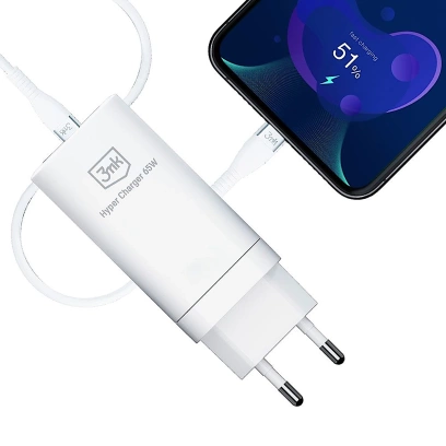 Ładowarka 3MK Hyper GaN Charger 65W 2 x USB-C + USB Biała