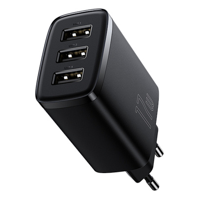 Ładowarka Baseus Compact 17W 3x USB Czarna