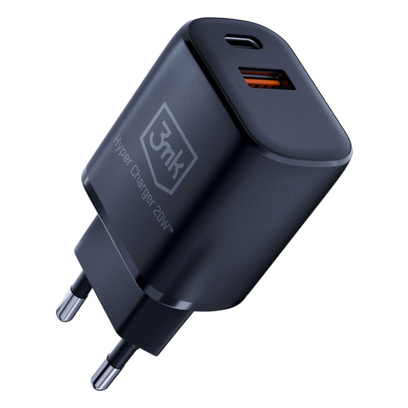 Ładowarka 3MK Hyper Charger 20W USB-C + USB Czarna