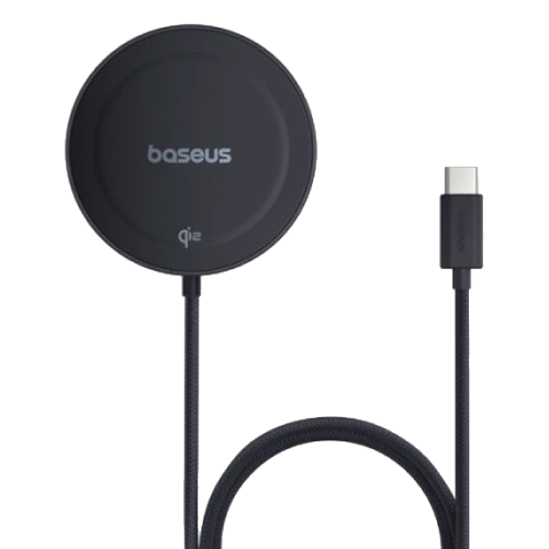 Ładowarka Indukcyjna Baseus Simple Mini4 15W Qi2 z Kablem Czarna