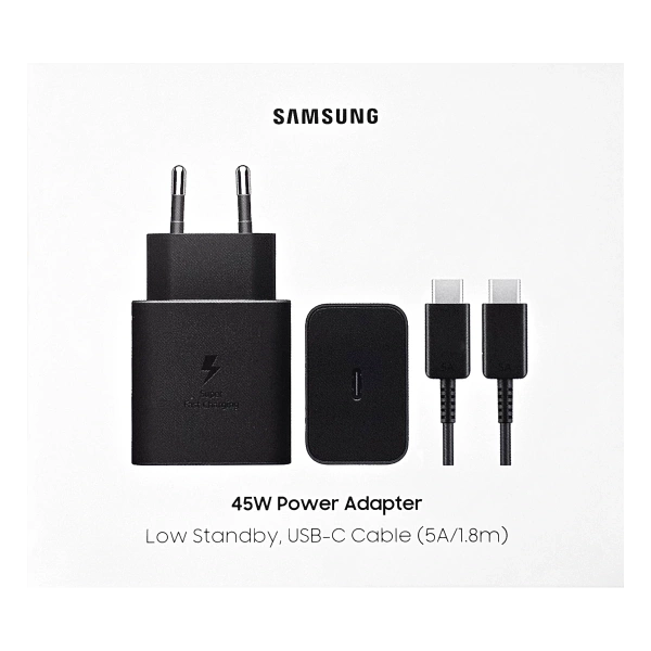 Ładowarka Samsung 45W EP-T4511 + Kabel USB-C Czarna