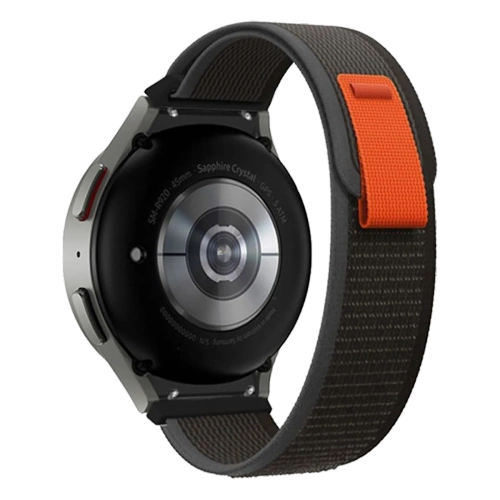 Pasek Tech-Protect Nylon do Samsung Galaxy Watch 4 / 5 / 5 Pro / 6 / 7 / FE Czarno-pomarańczowy