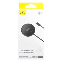 Ładowarka indukcyjna Baseus Simple Mini4 15W Qi2 z Kablem Czarna