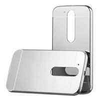 Aluminiowe etui lusterko Metal Mirror Bumper Motorola Moto G4 srebrne