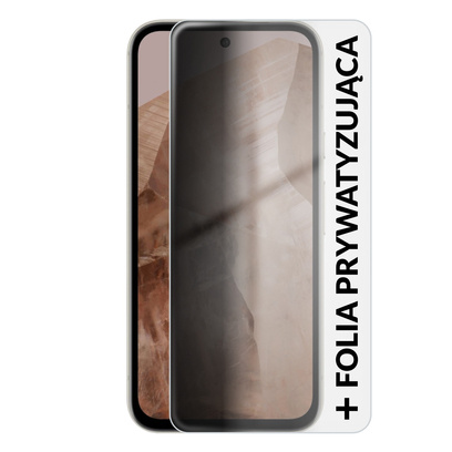 Google Pixel 8a 5G 8/128GB Beżowy (Porcelain) + Folia Hydrożelowa Rock Space Prywatyzująca Matowa