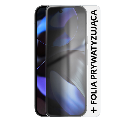 Google Pixel 9 5G 12/128GB Czarny (Obsidian) + Folia Hydrożelowa Rock Space Prywatyzująca Matowa