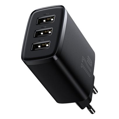 Ładowarka Baseus Compact 17W 3x USB Czarna