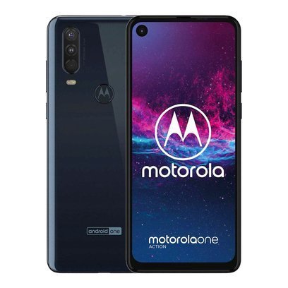 Motorola One Action Niebieski + Folia Hydrożelowa Rock Space