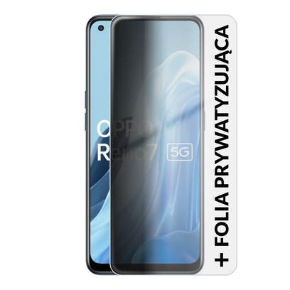 OPPO Reno 7 5G 8/256GB Dual Sim Czarny + Folia Hydrożelowa Rock Space Prywatyzująca Matowa