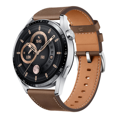 Smartwatch Huawei Watch GT3 Classic 46 mm GPS Srebrny / Brązowy