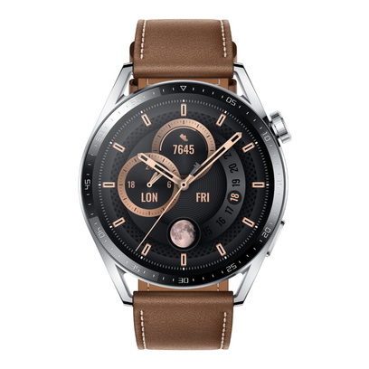 Smartwatch Huawei Watch GT3 Classic 46 mm GPS Srebrny / Brązowy